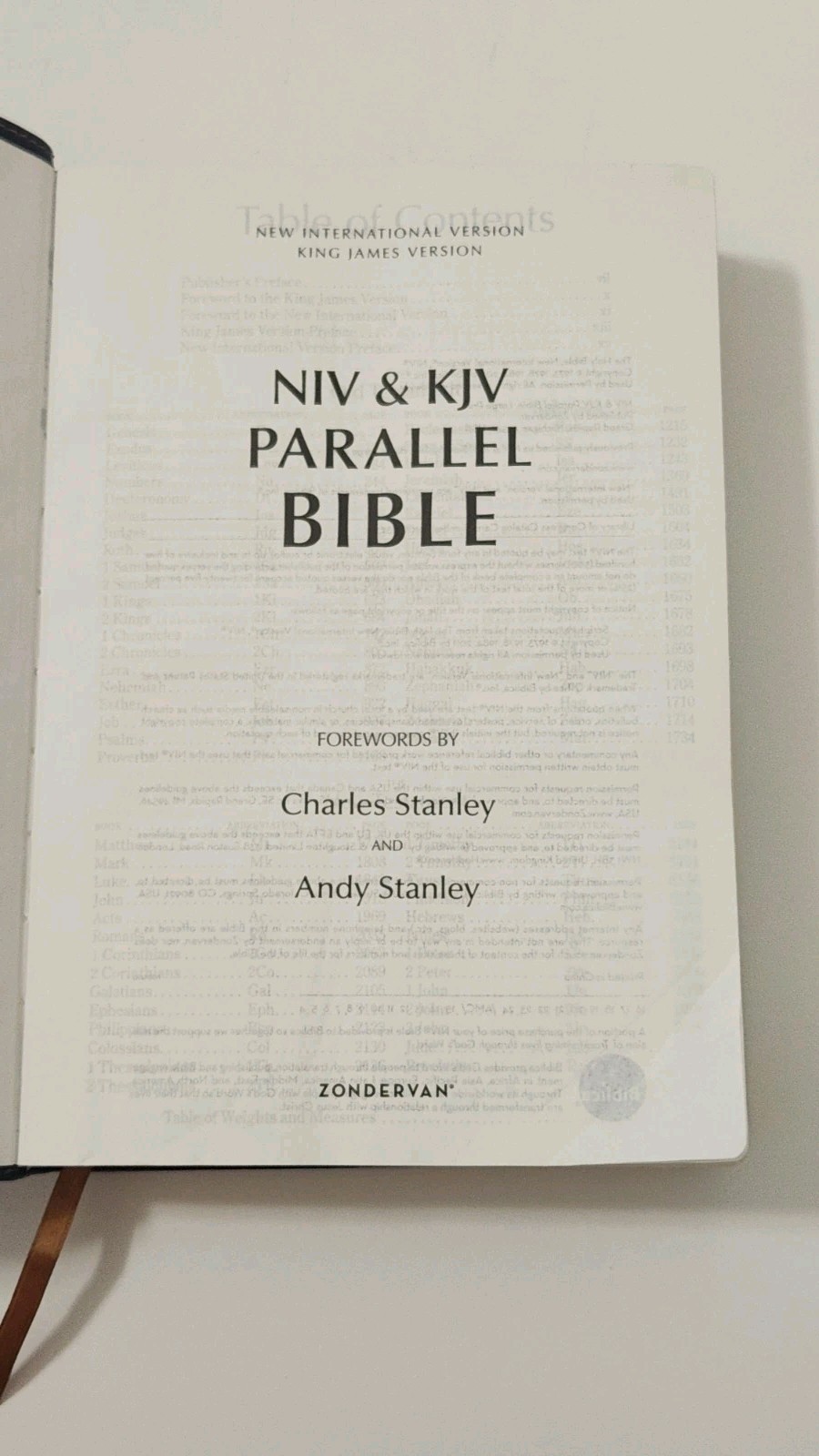 NIV, KJV, Parallel Bible, Large Print, Leathersoft, Navy/Tan.