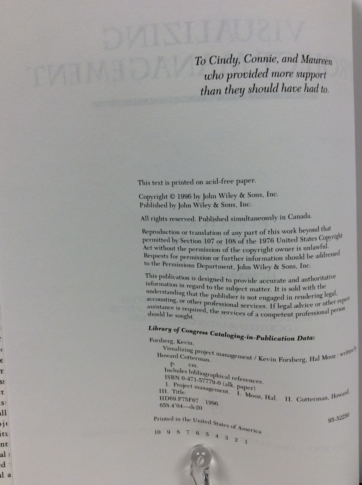VISUALIZING PROJECT MANAGEMENT HC FIRST EDTION, SIGNED Forsberg and Mooz 1996