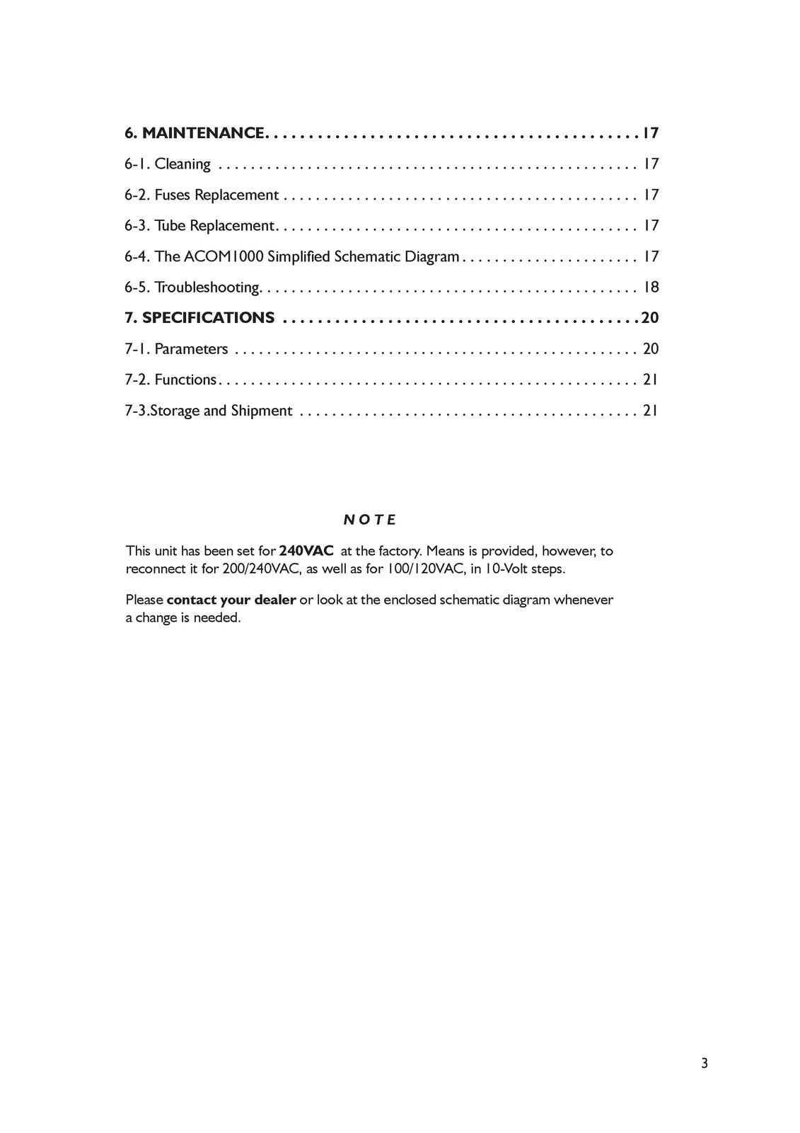ACOM 1000 Linear Amplifier User Manual 2017 – STEEL SPIRAL BOUND – TOUGH JACKET
