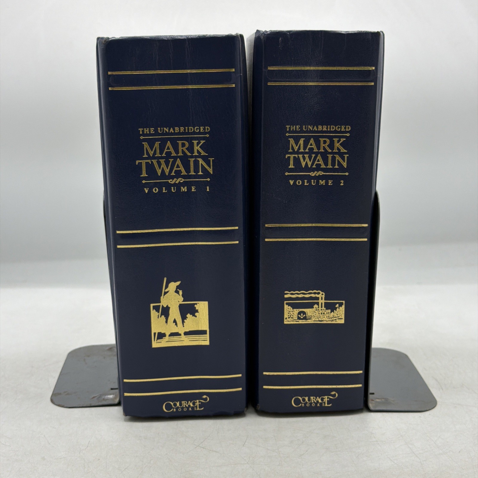 The Unabridged MARK TWAIN Volume 1 and 2 Courage Book set Kurt Vonnegut 1997 VTG