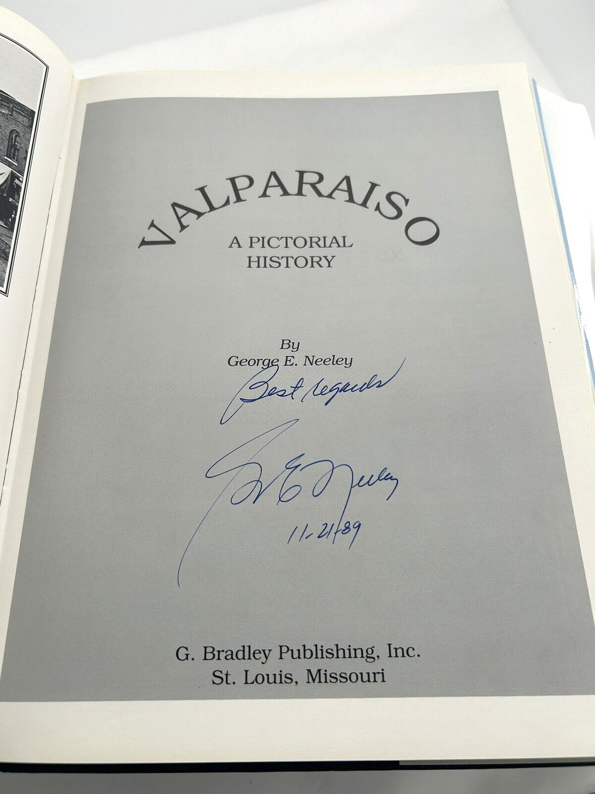 City of Valparaiso Indiana Pictorial History Book Limited Edition No. 305 Signed