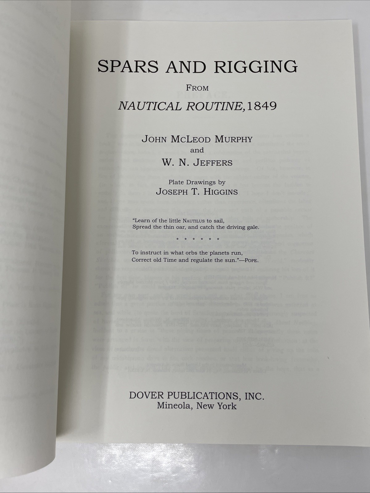 Spars and Rigging : From Nautical Routine 1849 Paperback by John McLeo Murphy