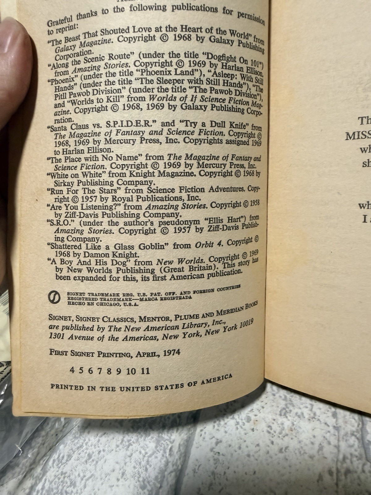 Harlan Ellison Beast That Shouted Love at the Heart of the World PB 1974 Signet