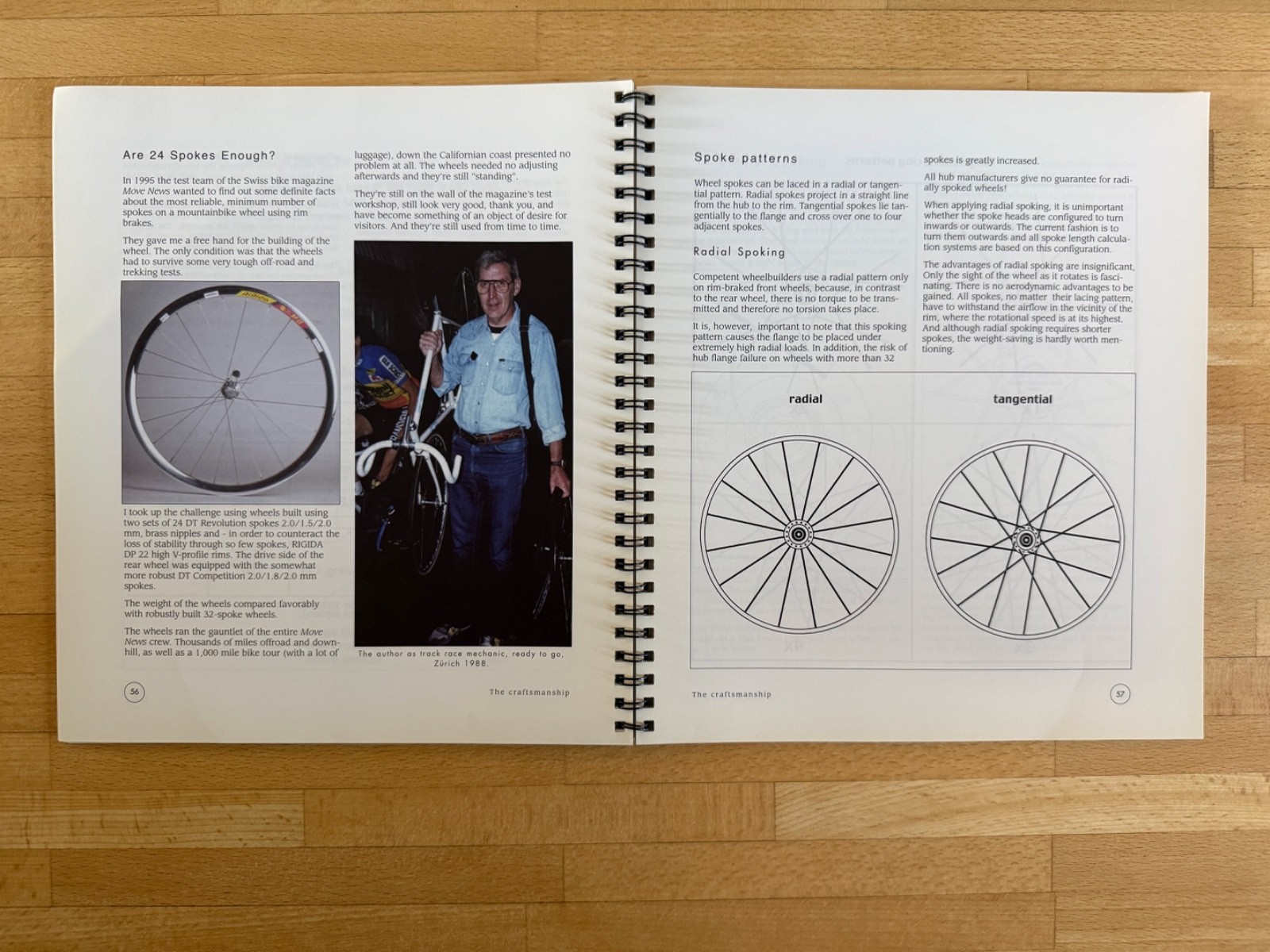 The Art of Wheelbuilding Gerd Schraner Spiral Bound Bicycle Repair Manual Guide