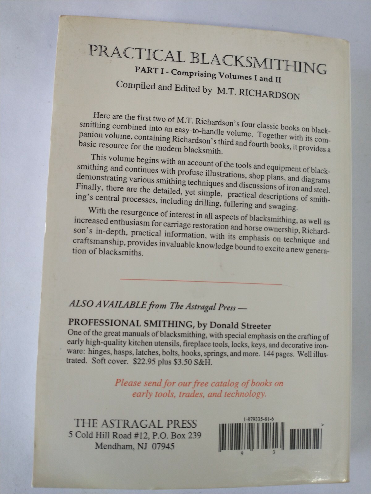Practical Blacksmithing Part 1 Volume I and II By M. T. Richardson