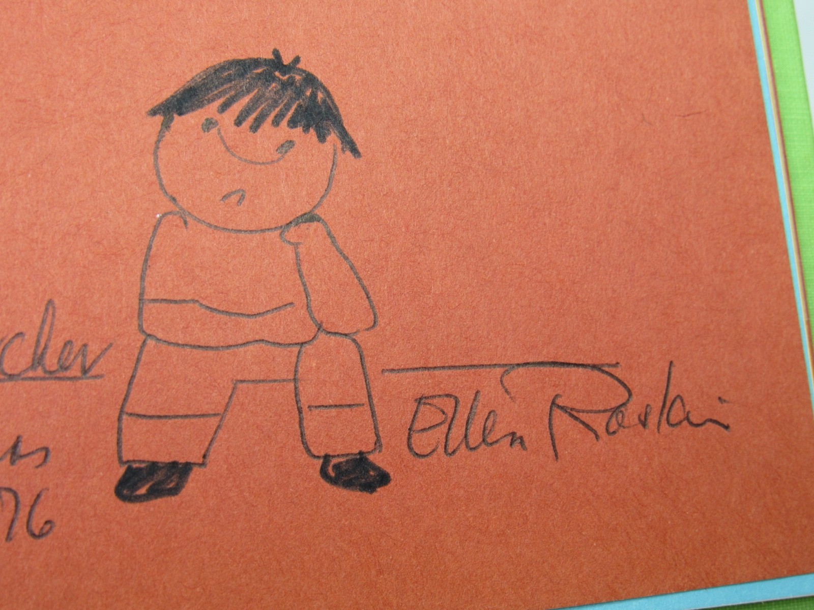 RARE Ellen Raskin Signed with Drawing HC Book Nothing Ever Happens On My Block