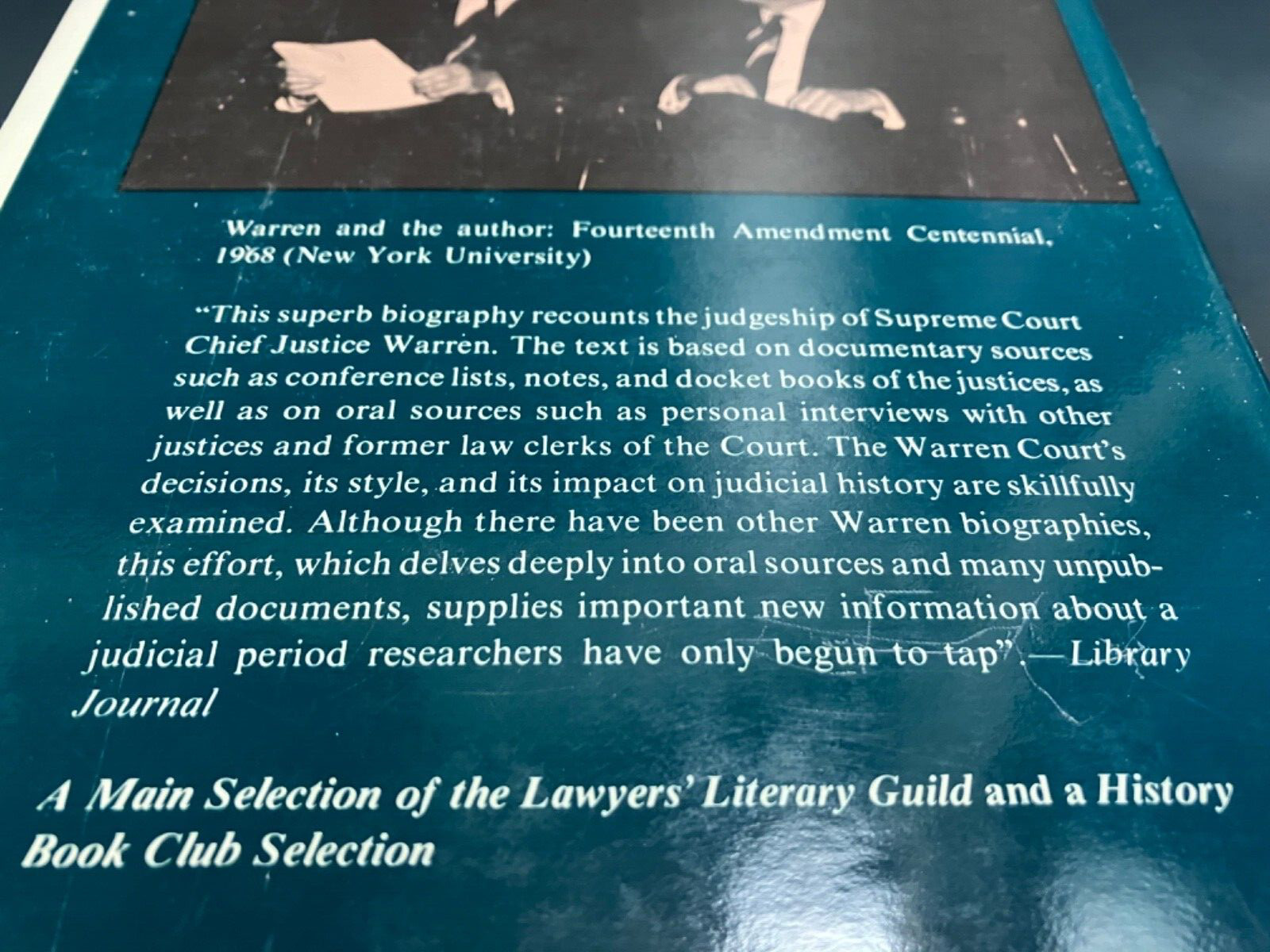 Super Chief: Earl Warren and Court Hardcover book dust jacket Schwartz legal