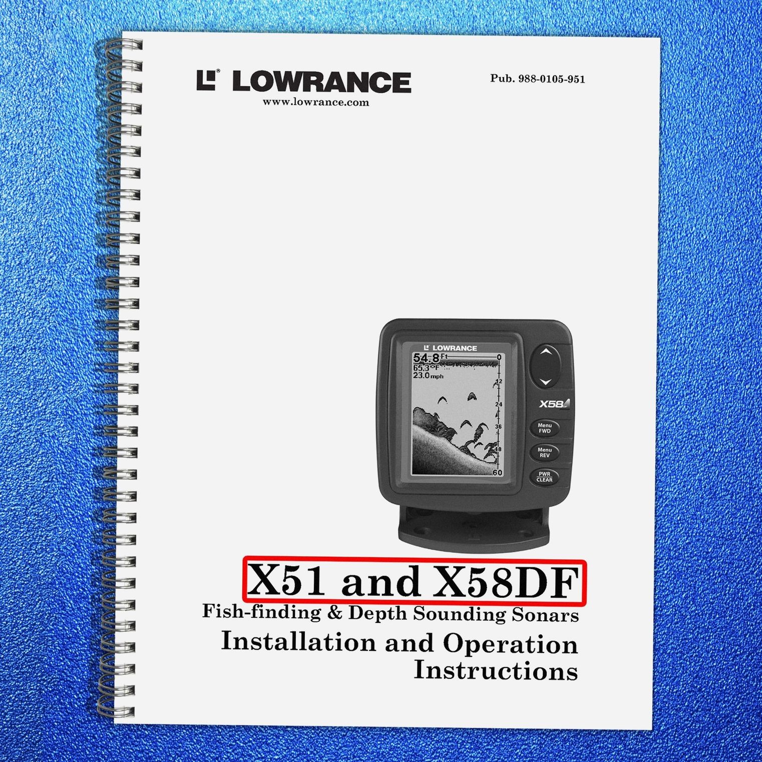 LOWRANCE electronic Lowrance Electronics Fish Finder X51 User Manual – BINDER