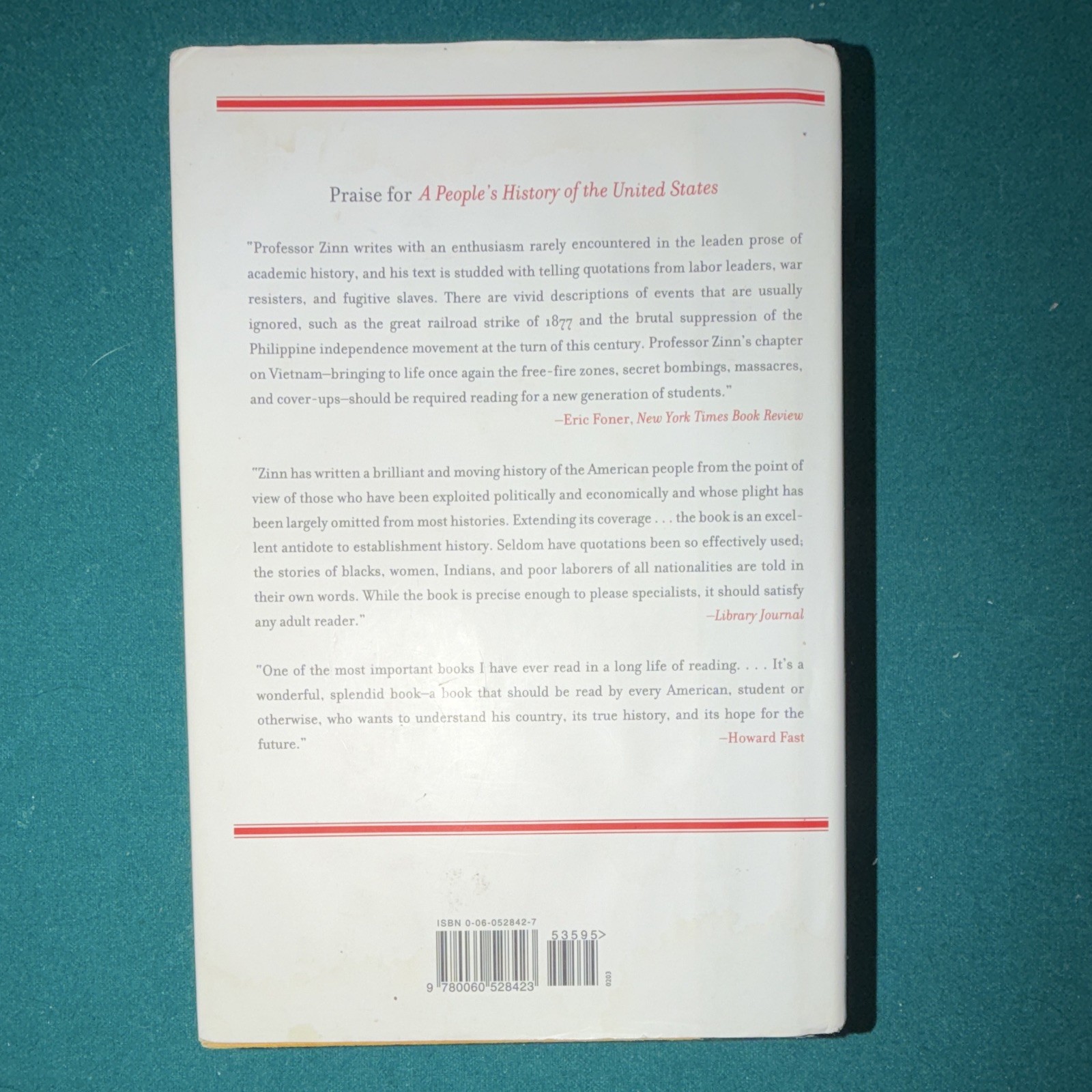 Howard Zinn A People’s History of the United States 1492-Present PB 2003