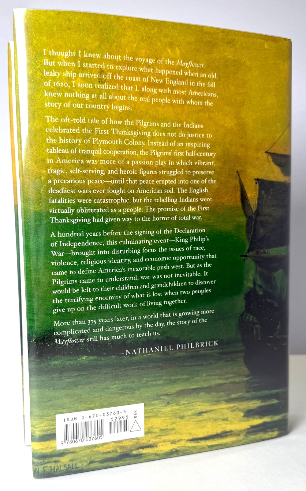 Mayflower SIGNED by Nathaniel Philbrick, 2006 1st print in Mylar w signing photo