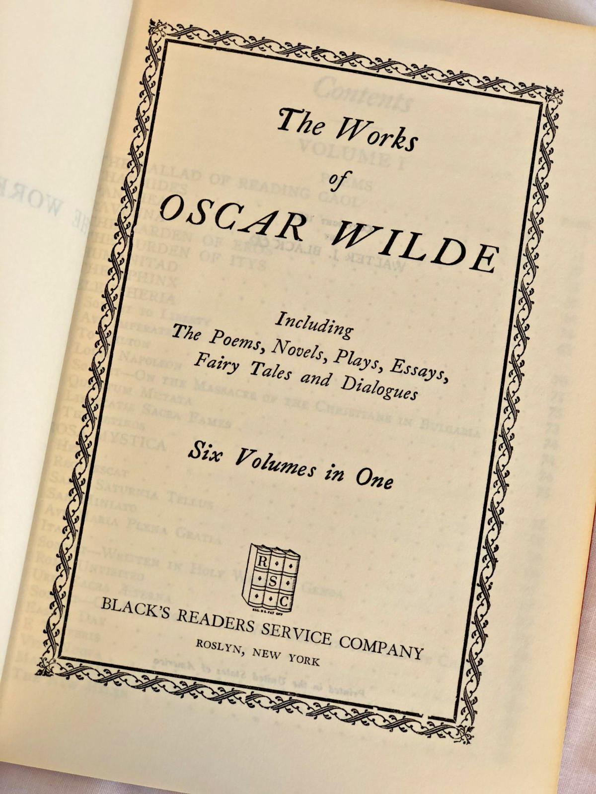 The Works of Oscar Wilde Poems, Novels, Essays Black’s Readers 1927 GILT HB