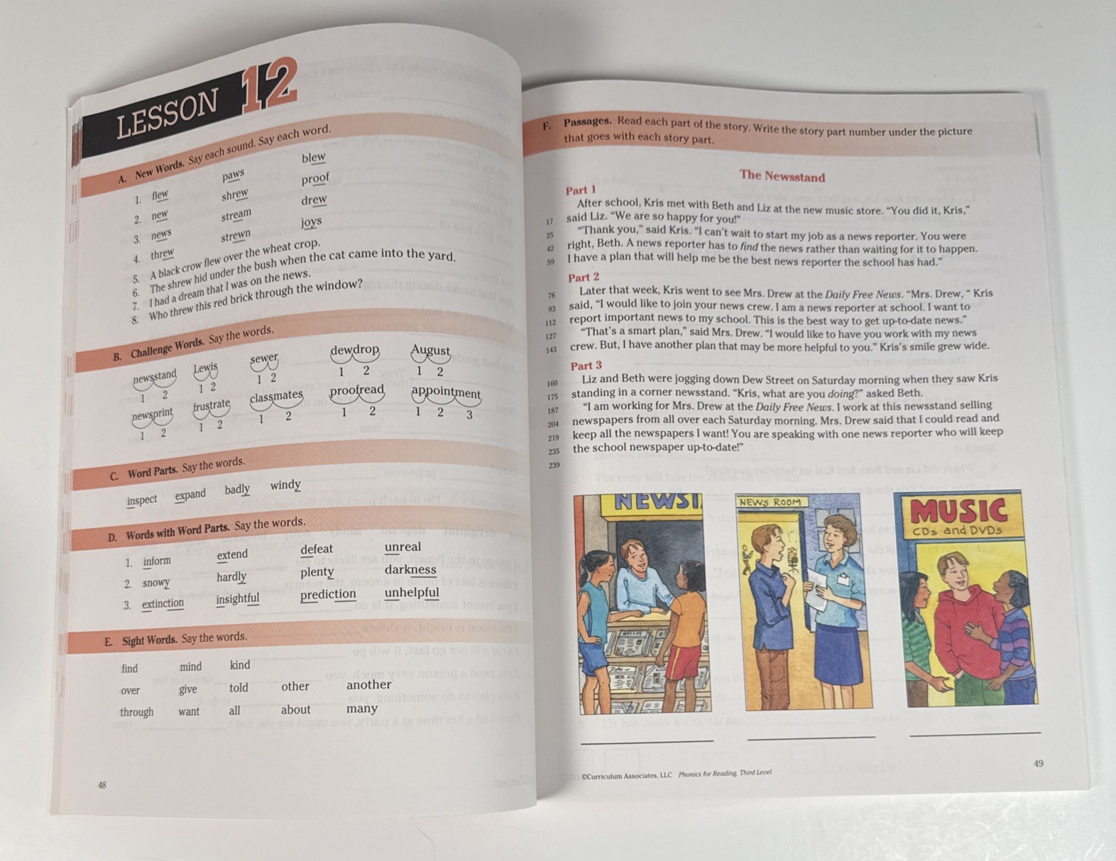 Phonics for Reading Third Level Homeschool Curriculum Associates NEW