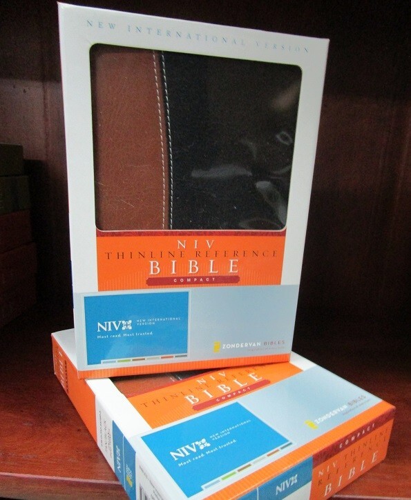 NIV 1984 Compact Thinline Reference Bible *6.3pt* Tan/Black LS *NEW!!