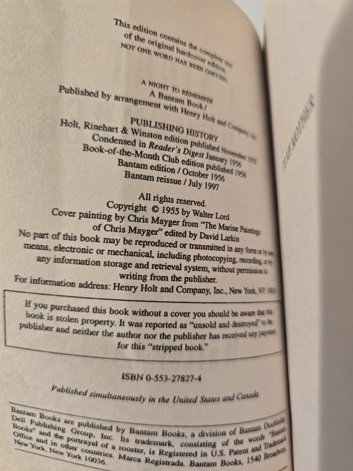 a night to remember book