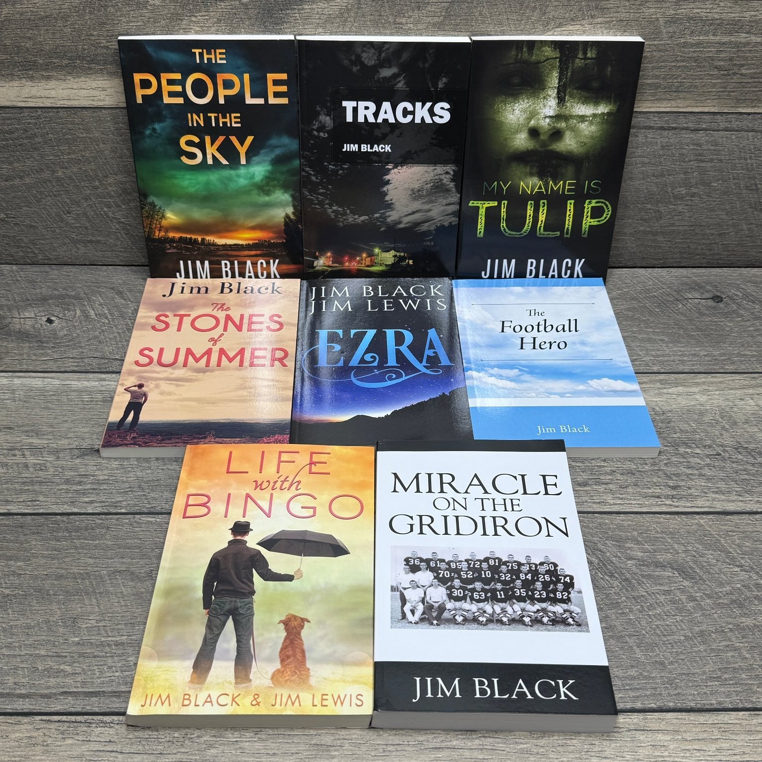 Lot of 8 Jim Black Paperback Books SIGNED Outskirts Press Fiction