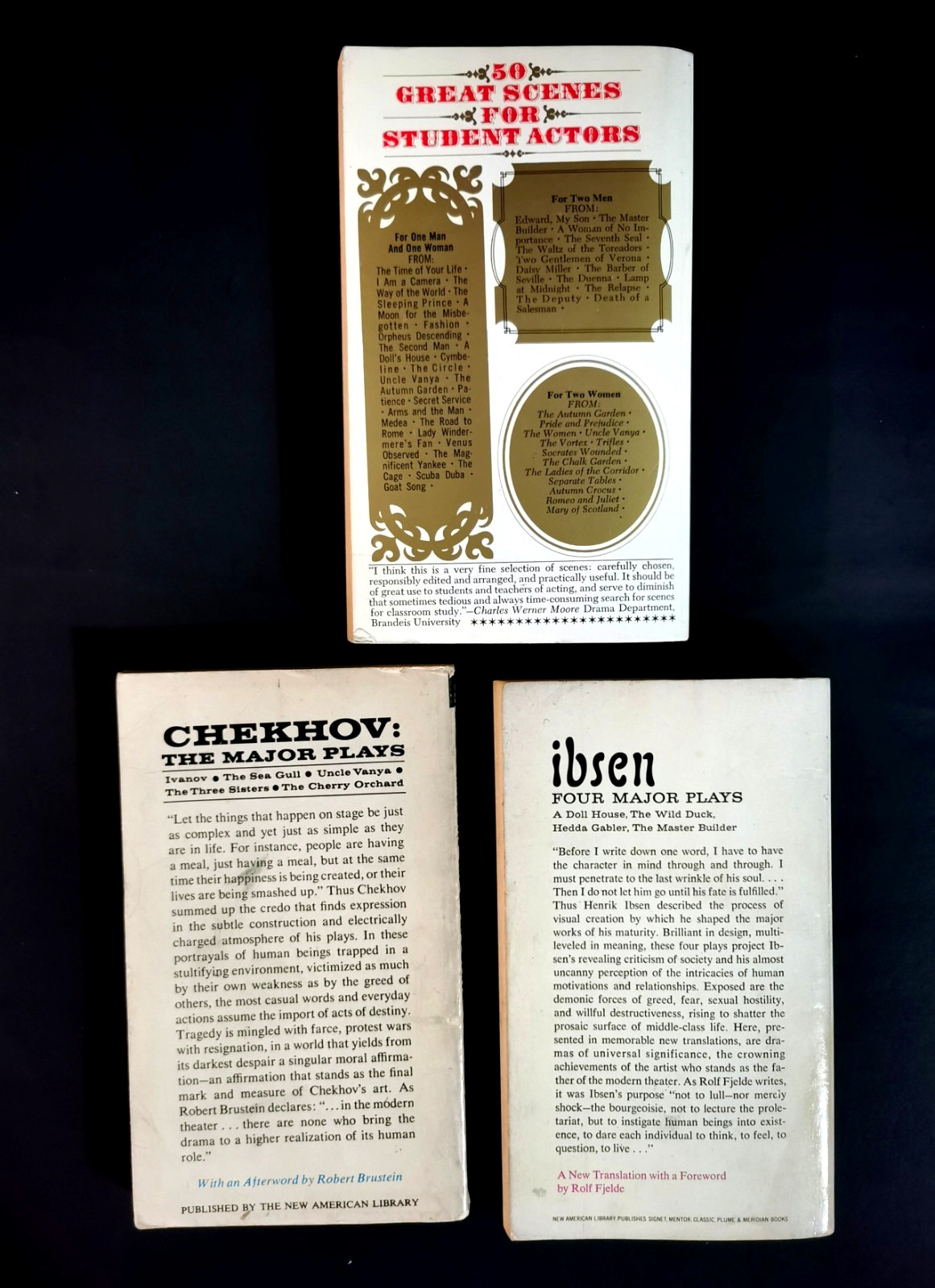 Vintage Lot of 3 Theatrical Play Books Performing Arts Paperback First Editions