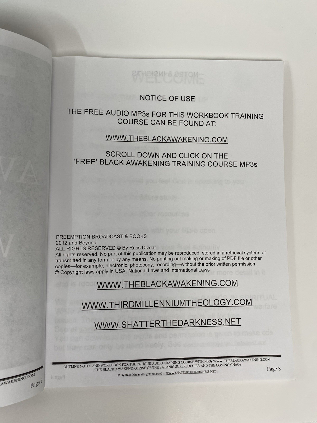 Russ Dizdar Black Awakening Book,Workbook & Spiritual Warfare Manual Trio HTF