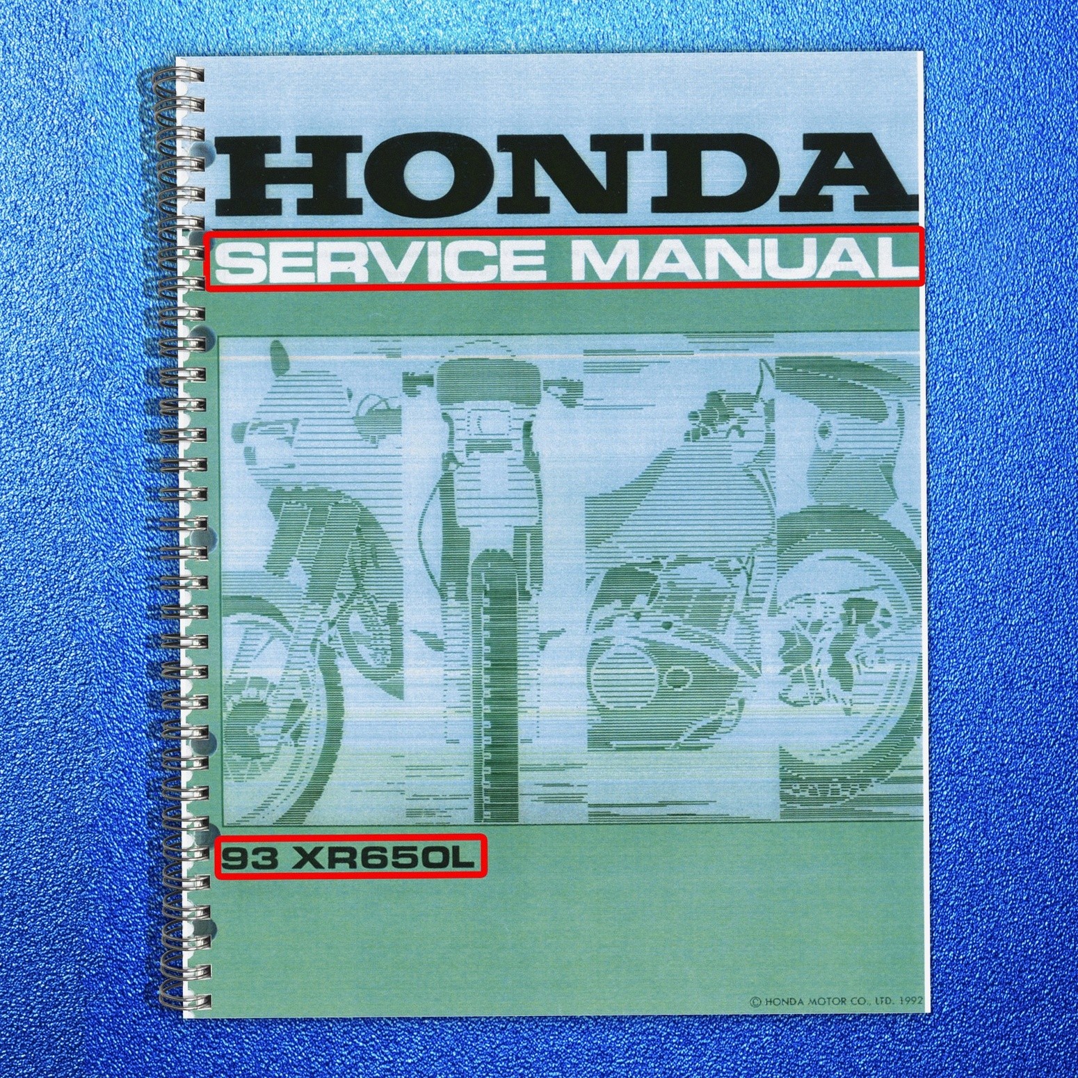 HONDA XR650L Motorcycle Service Manual – STEEL WIRE FIXED – STRONG COVERS