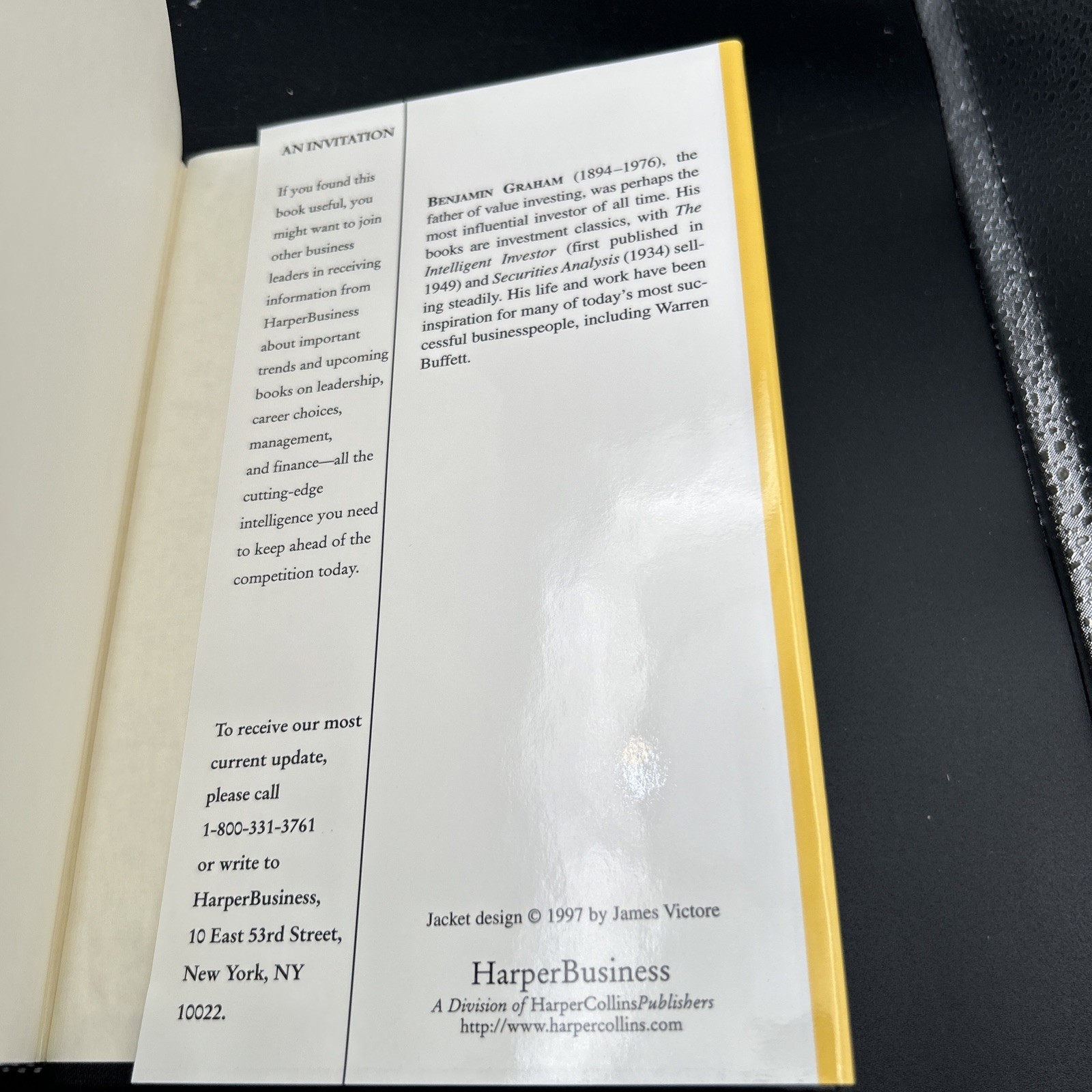 The Intelligent Investor Benjamin Graham Hardcover Warren Buffett Harper Row DJ