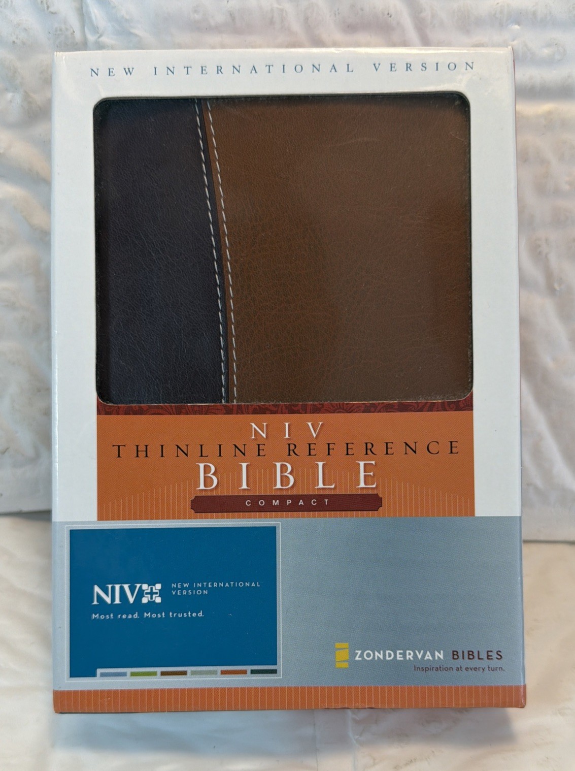 NIV 1984 Compact Thinline Reference Bible *6.3pt* Burgundy/Tan LS *NEW!!