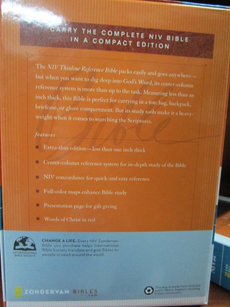 NIV 1984 Compact Thinline Reference Bible *6.3pt* Tan/Black LS *NEW!!
