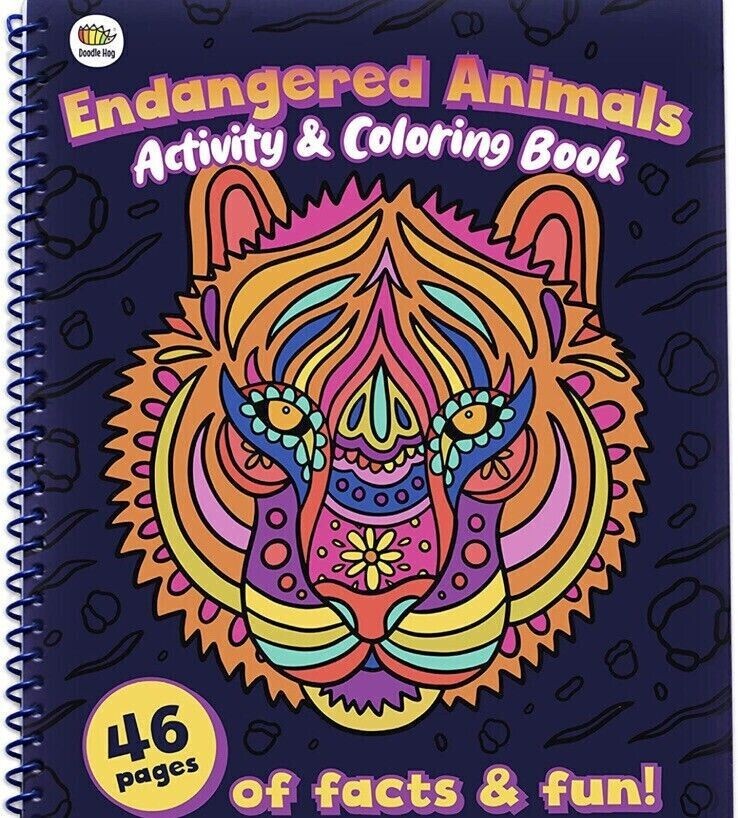 ENDANGERED ANIMALS ACTIVITY & COLORING BOOK 46 PAGES OF FACTS & FUN NEW – SEALED