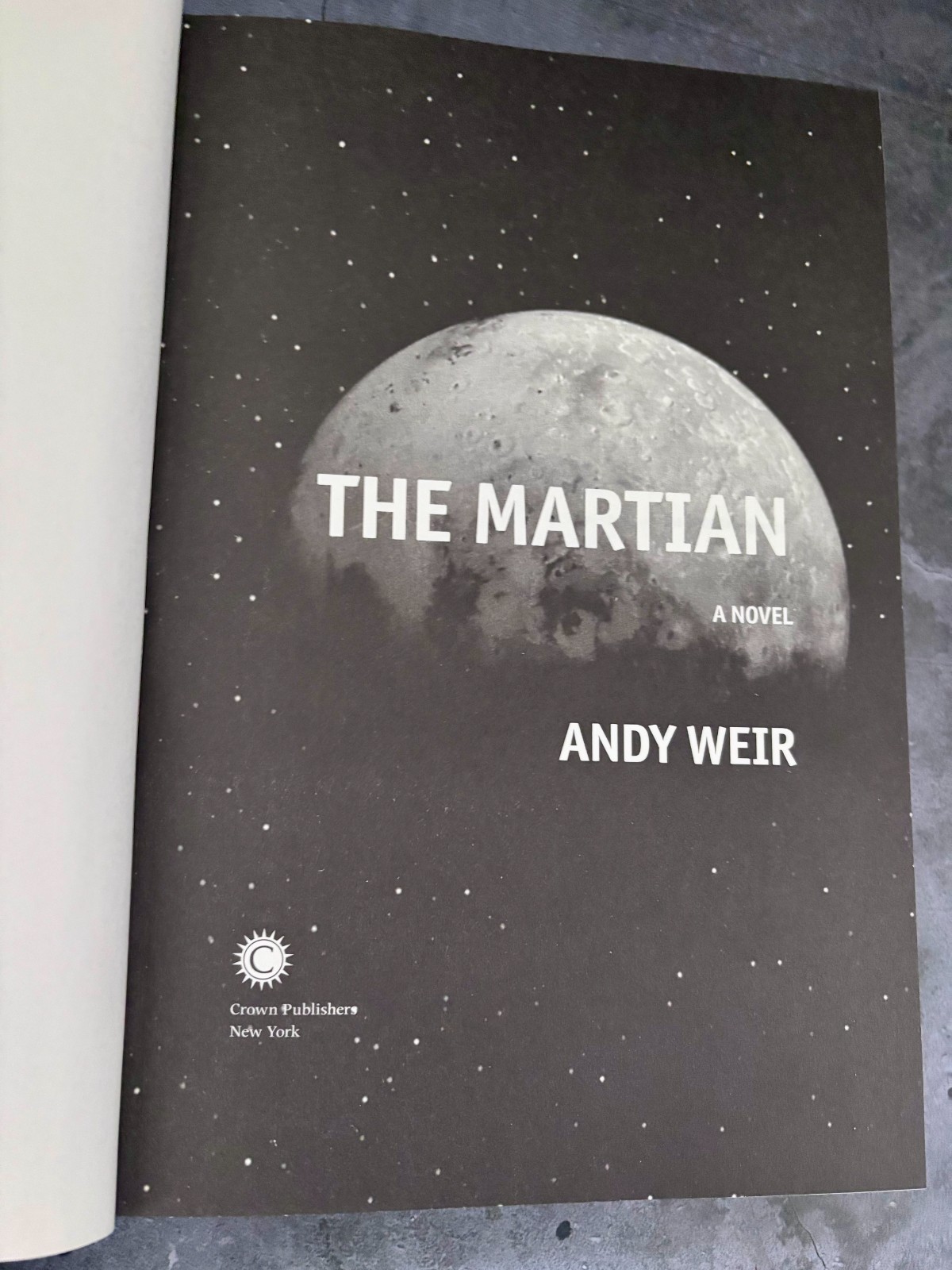 The Martian Andy Weir HC 1st Edition Very Good Bestseller Sci-Fi Novel