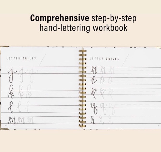 Hand Lettering 101 Step By Step Calligraphy Beginners Workbook 126 Pages New