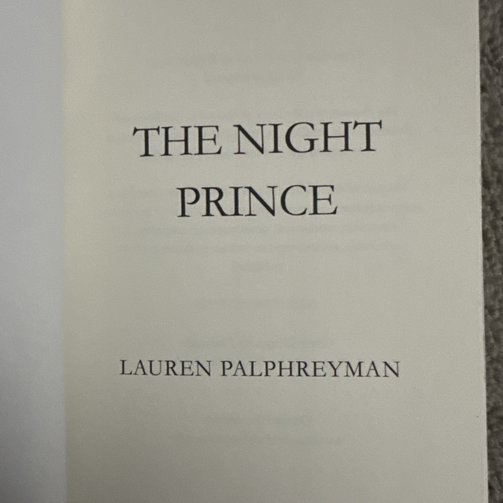 The Night Prince By Lauren Palphreyman
