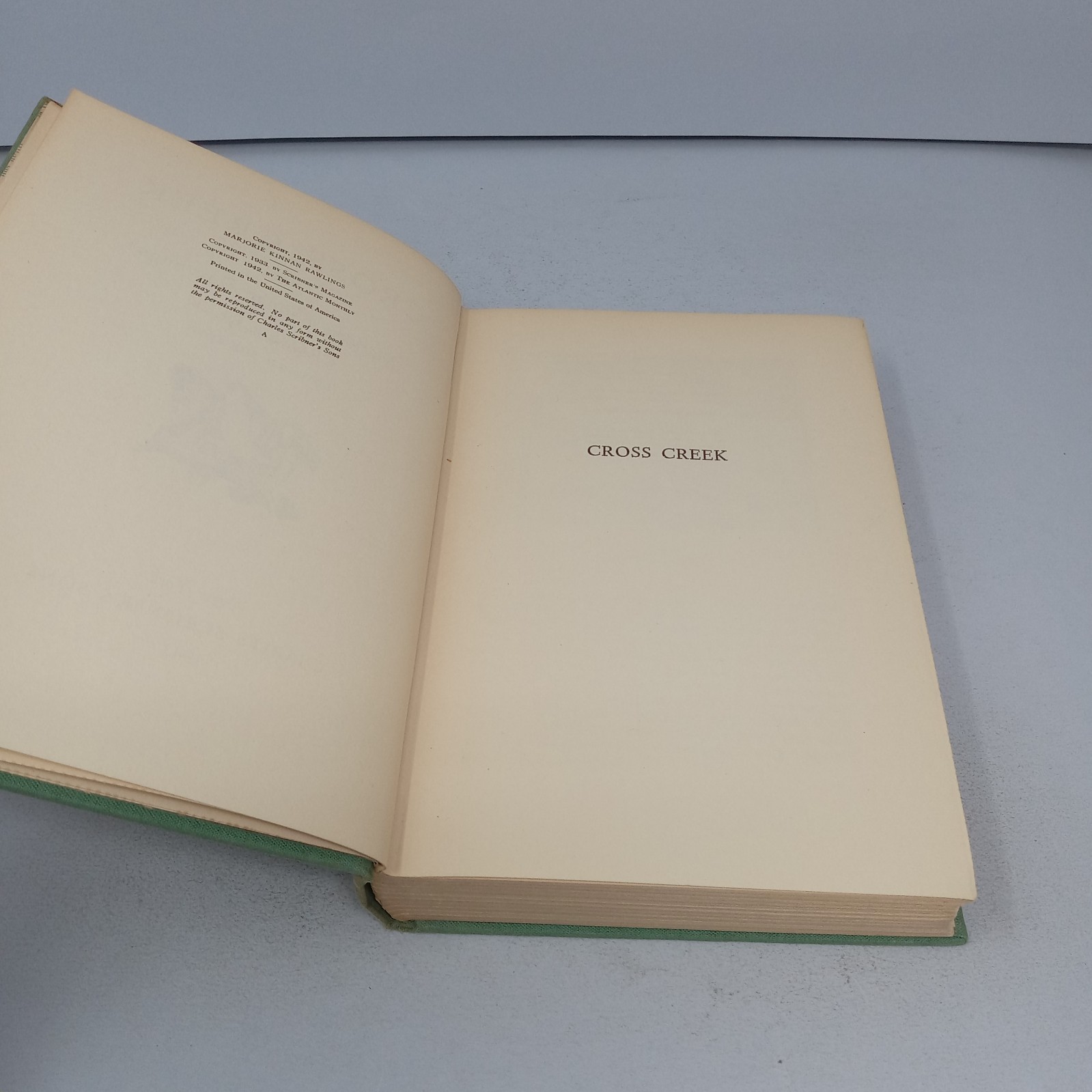 Cross Creek: 1942 Charles Scribner’s Sons Hardcover by Marjorie Kinnan Rawlings