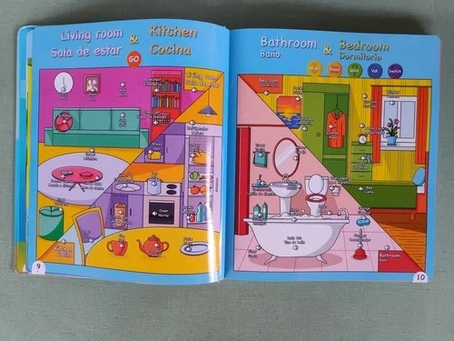 English Spanish Bilingual Sound Book Pictionary for Kids 3+