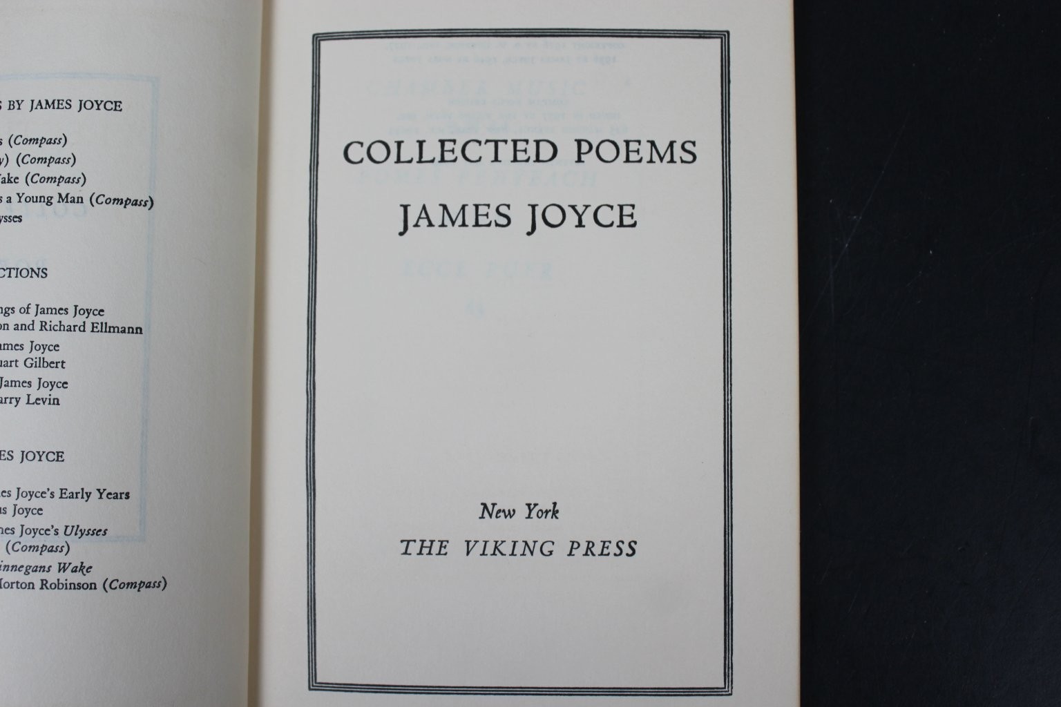 Collected Poems James Joyce 1966 Compass Books Edition Poetry Viking Press PB