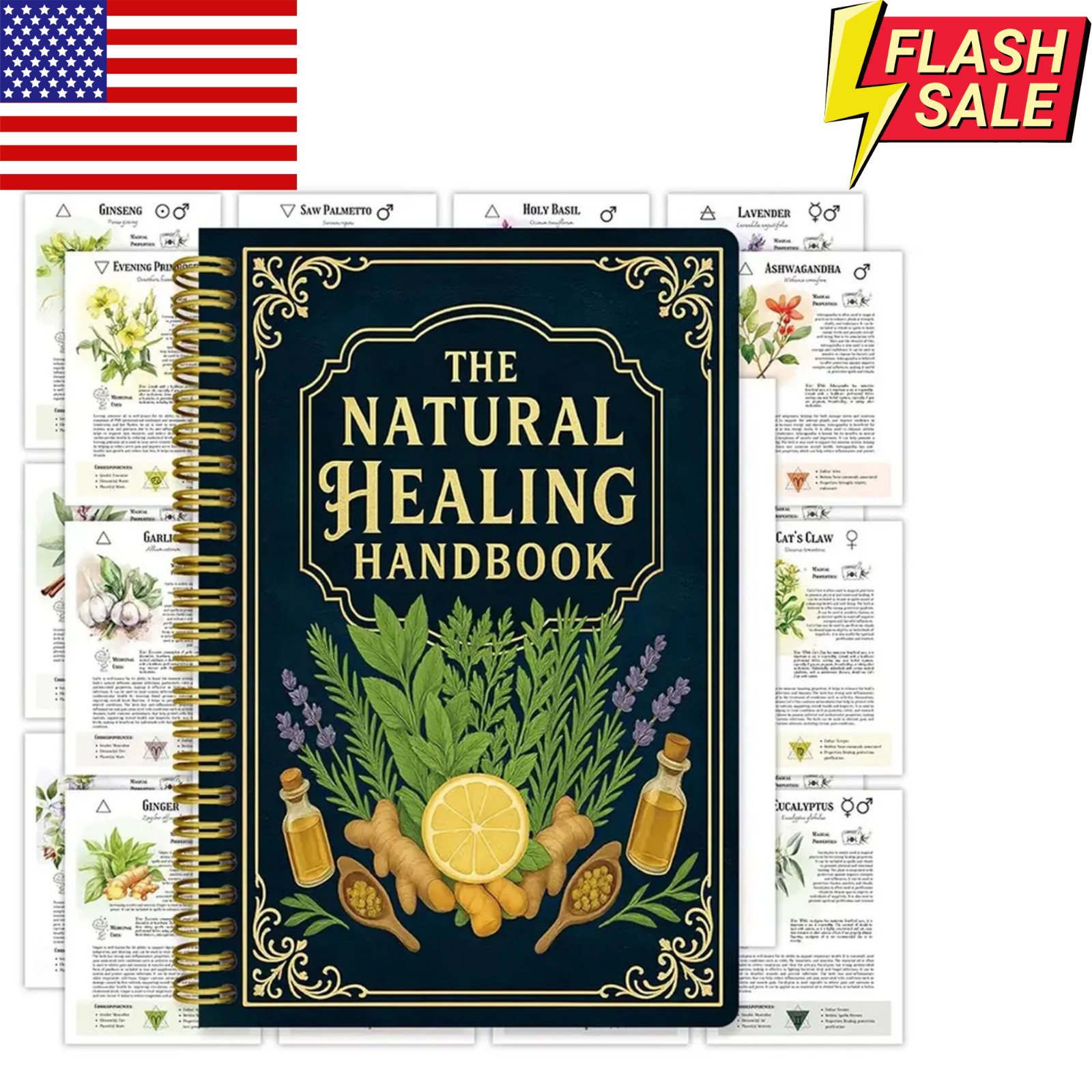 The Natural Healing Handbook Spiral-Bound Guide For Herbal Remedies And Natural