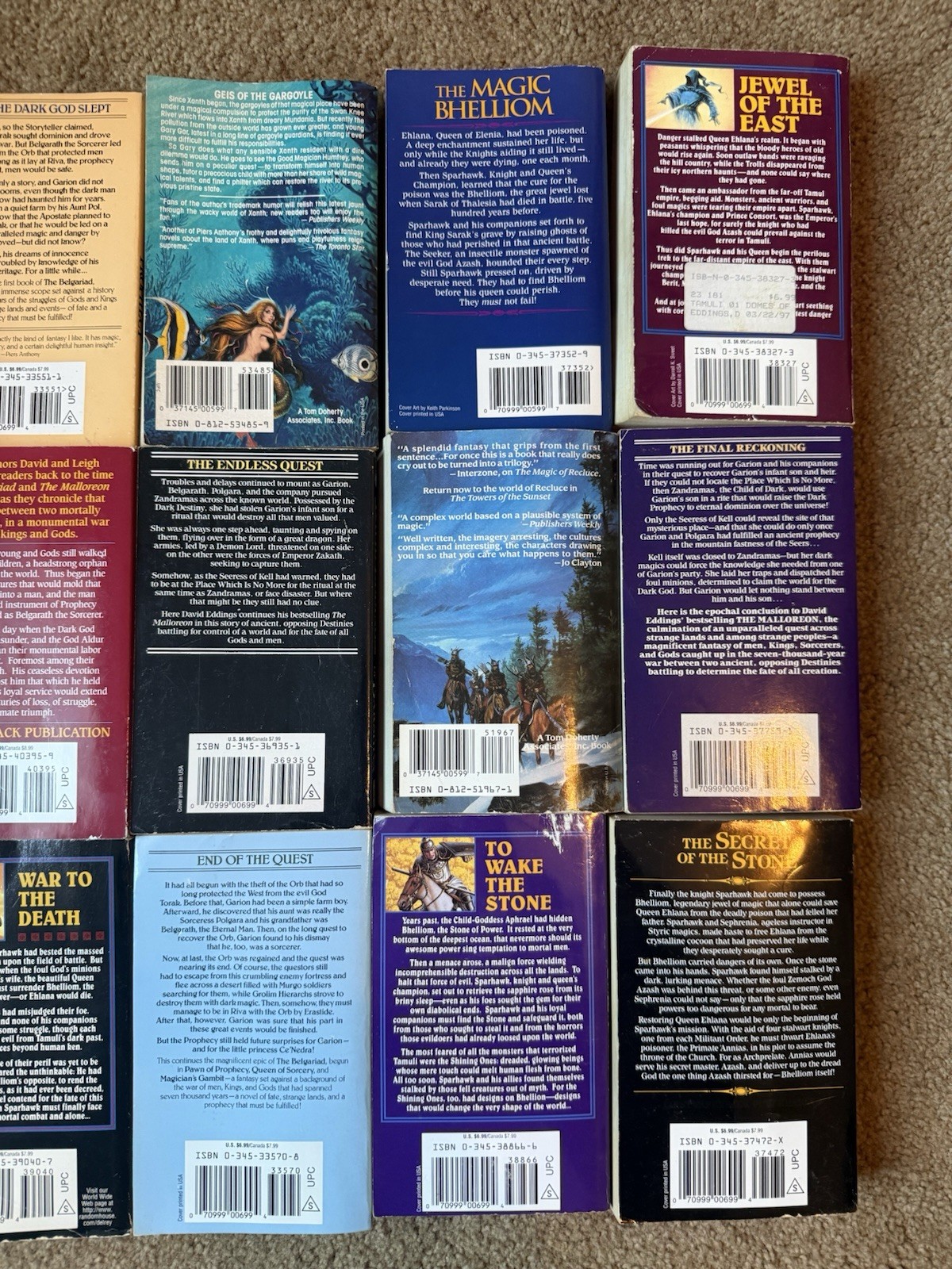 Lot of 15 Fantasy Tor Del Rey Vintage Paperback Books David Eddings 80’s 90’s
