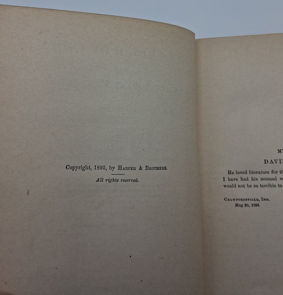 1893 The Prince of India Volume I (one) by Lee Wallace Harper & Brothers VG HC