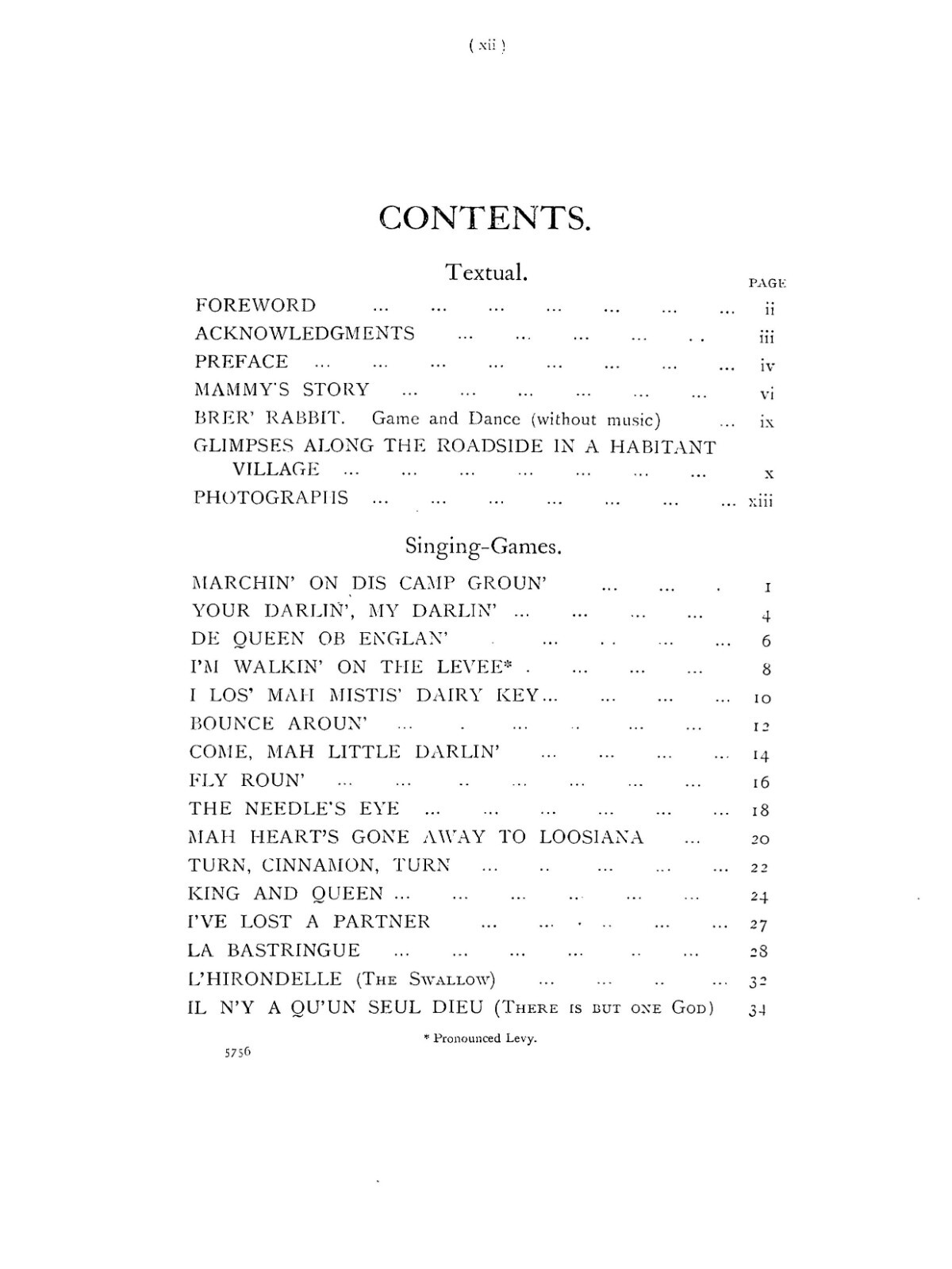 Negro folk singing games and folk games of the Habitants “1914” 56 Pages