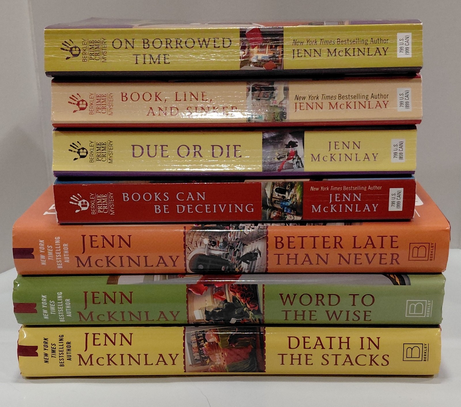 Lot Of 7 JENN MCKINLAY “LIBRARY LOVERS MYSTERY” Hardback/Paperback Books