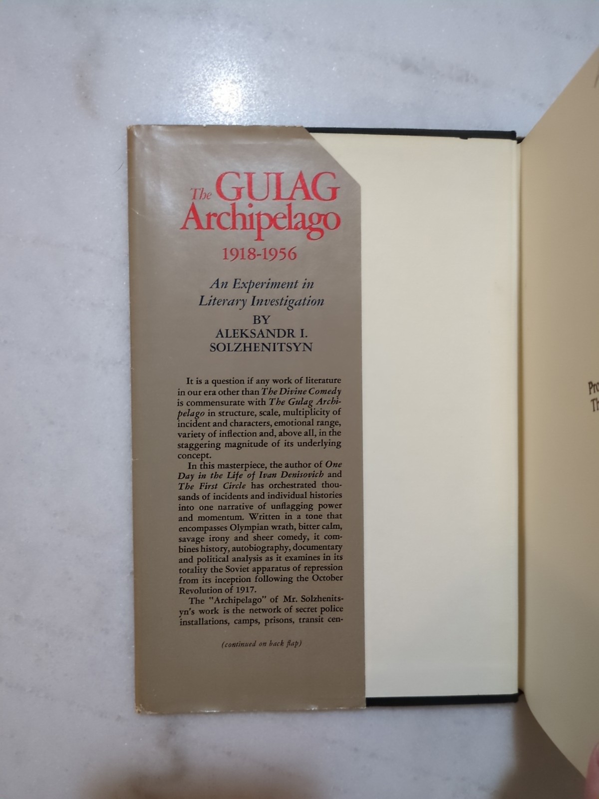 Gulag Archipelago 1918-1956 An Experiment in Literary Investigation 1st Edition