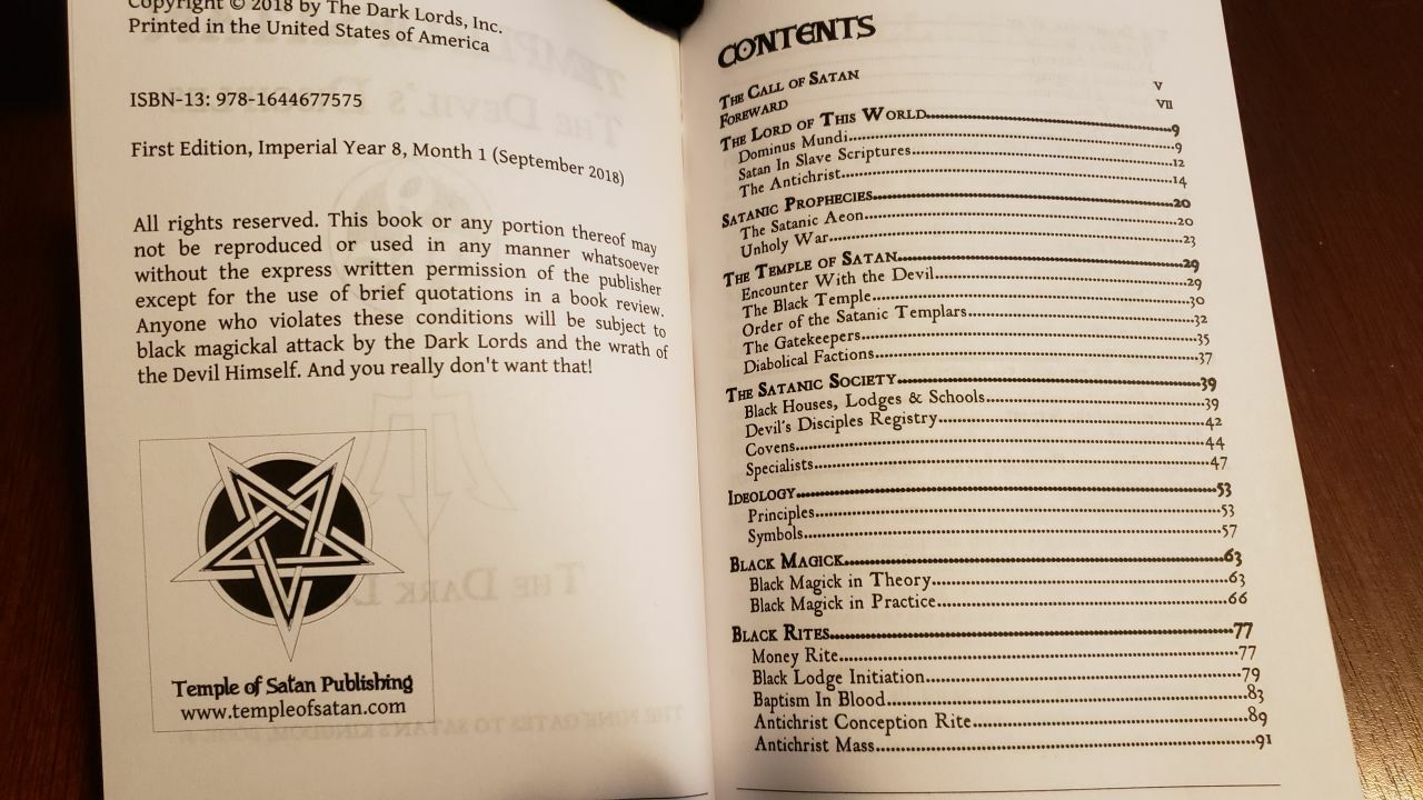 Theistic Satanic Devil Worshipping Book: Temple of Satan – Red Disciples Book