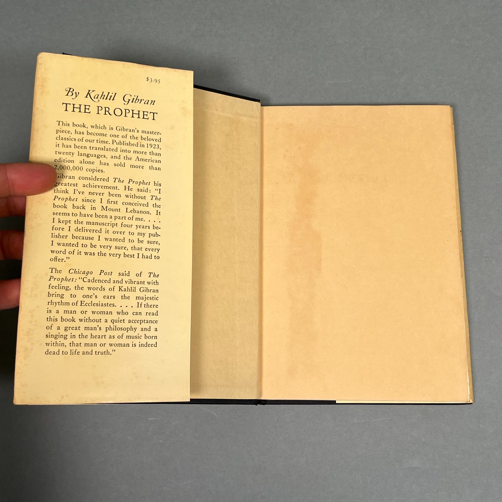 NICE 1965 Ed. The Prophet by Kahlil Gibran – HC Alfred A. Knopf – Vintage Book