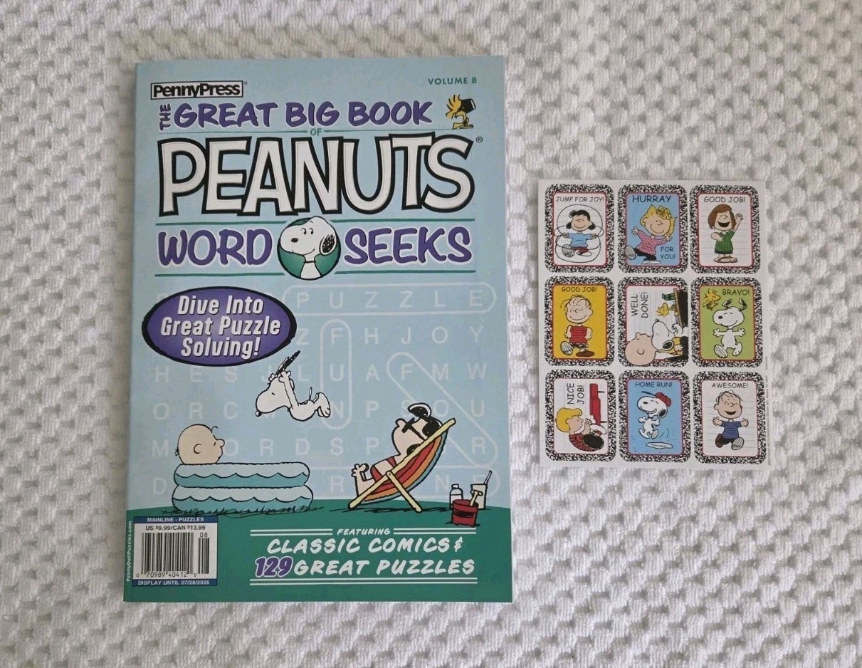 Penny Press Great Big Book of Peanuts, Vol 8, 2026, 10.75in,New;Snoopy Stickers