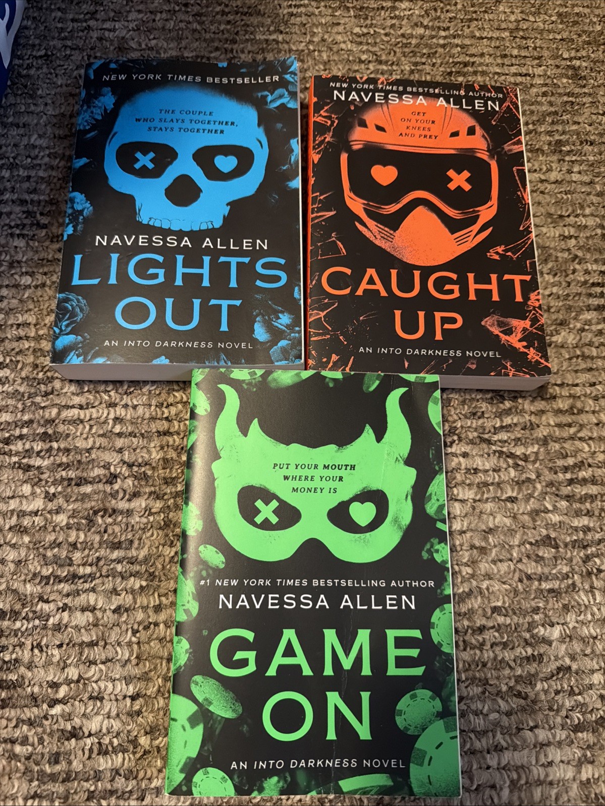 Into Darkness Series 3 Books Collection Set By Navessa Allen Lights Out, Caught