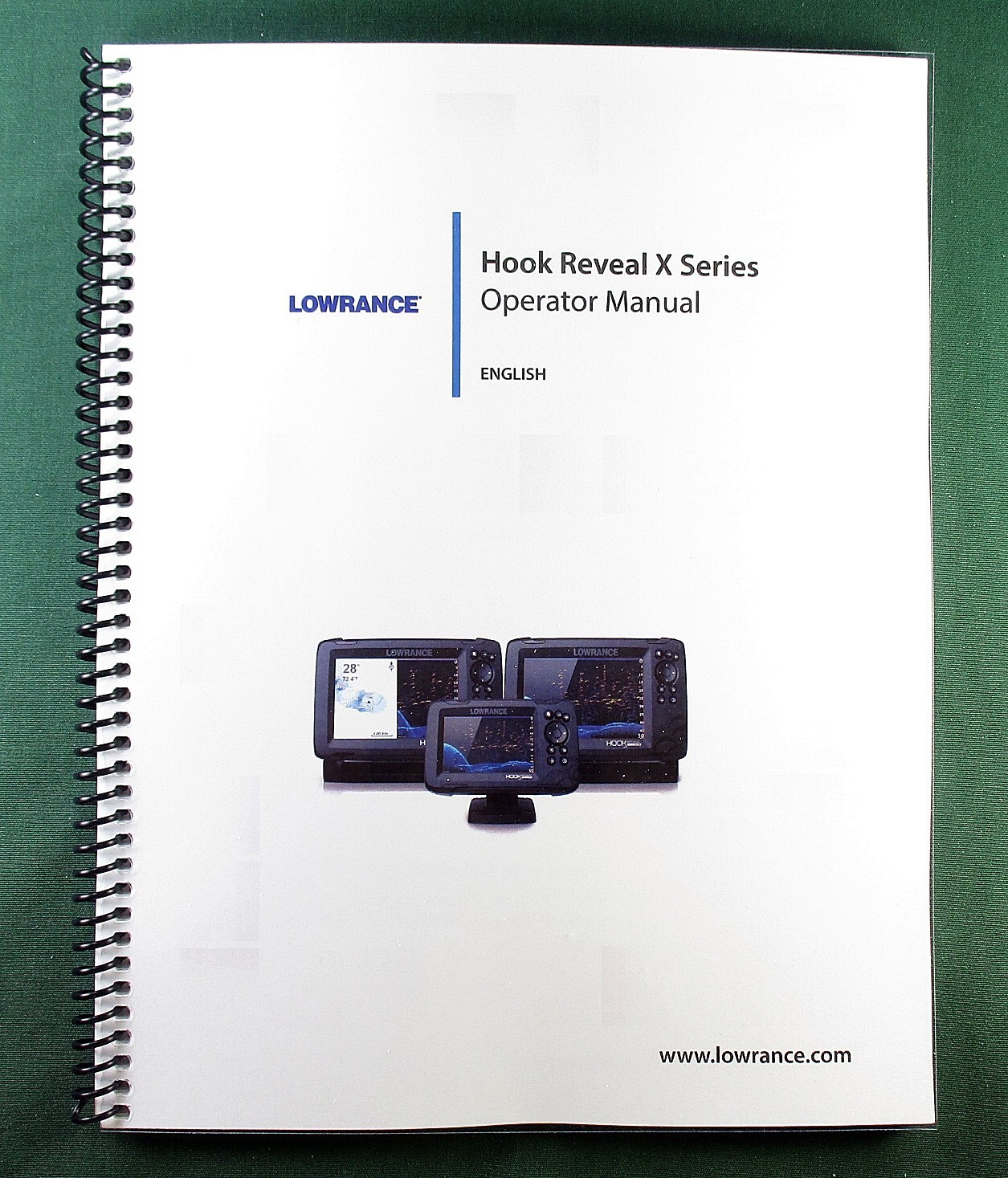 Lowrance Hook Reveal X Series Manual: Full Color 86 Pages & Protective Covers