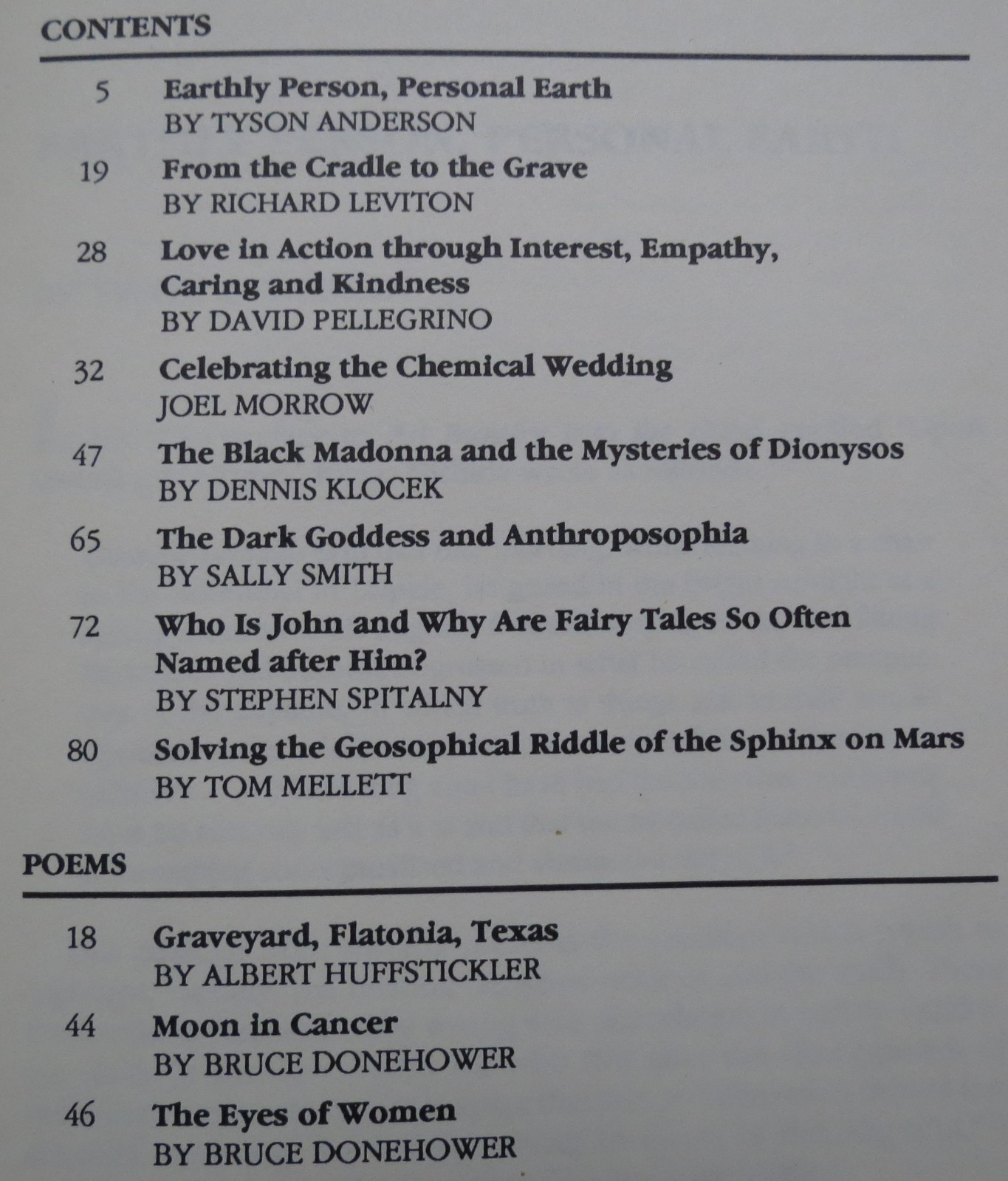 JOURNAL FOR ANTHROPOSOPHY Fall 1993 No. 57 HECATE The Black Madonna POEMS Women
