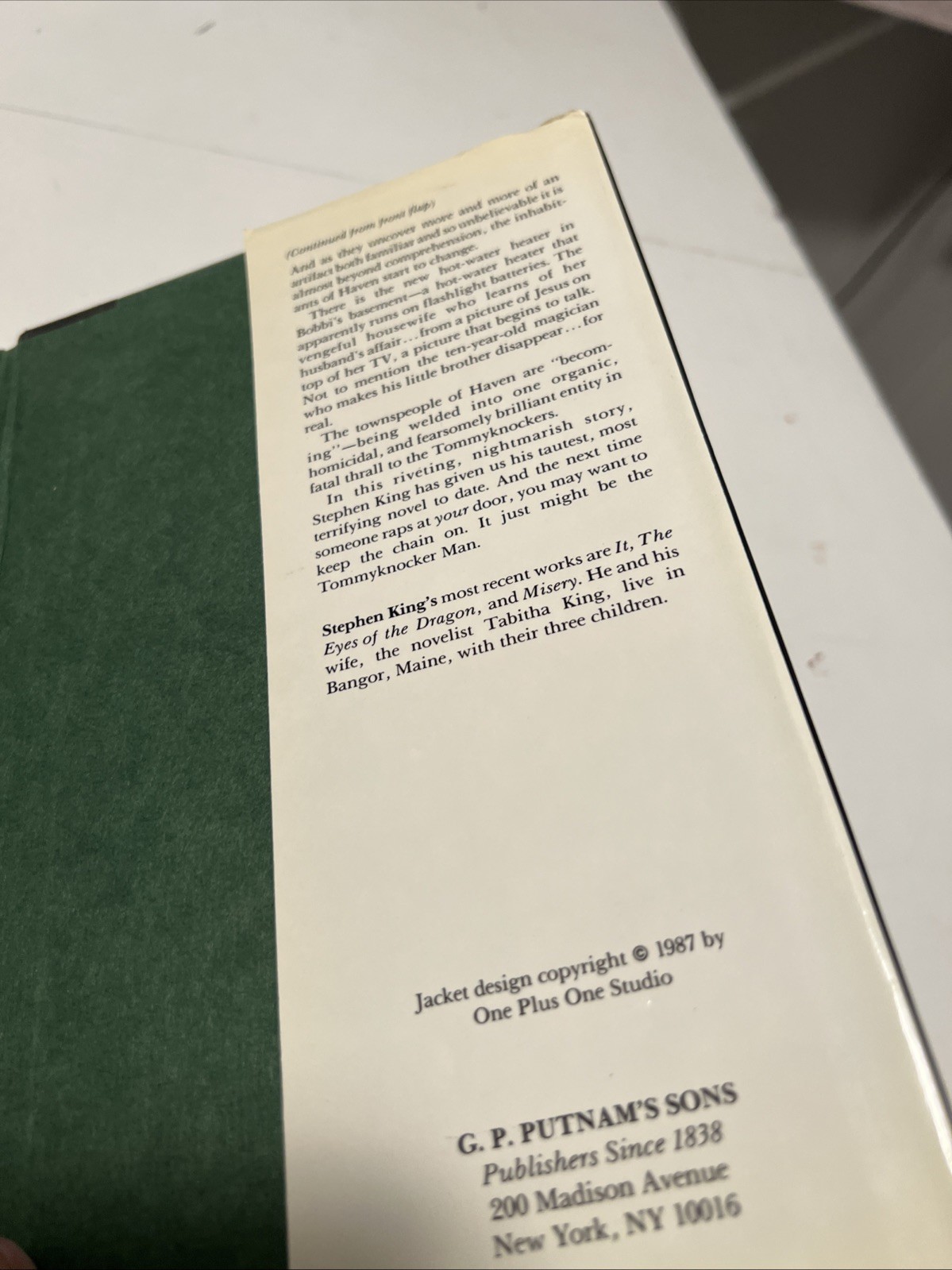 The Tommyknockers Stephen King First Edition Hardcover 1987 GP Putnam