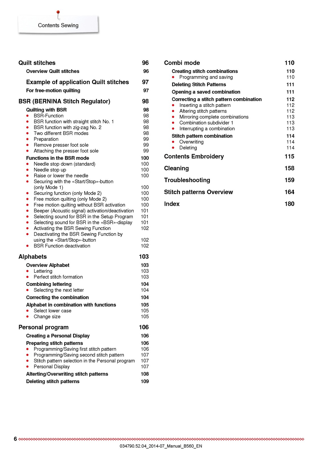 BERNINA 560 Sewing Machine User Manual – DURABLE LOOP BOUND – PROTECTIVE COVERS