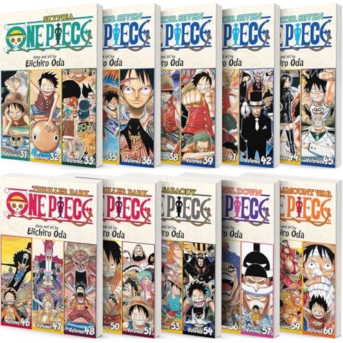 One Piece 3-in-1 Edition 10-book Manga Set 11-20: Vol 31-60 by Eiichiro Oda