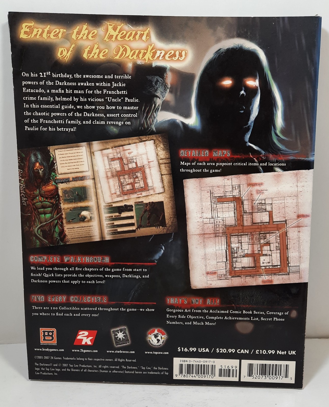 Darkness Official Strategy Guide Brady Games (XBOX 360, PS3)
