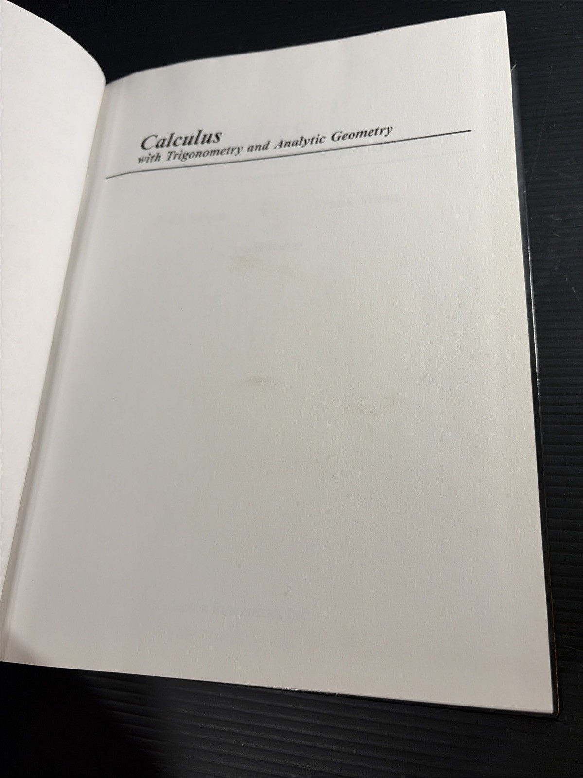 Saxon Wang Calculus with Trigonometry and Analytic Geometry Textbook Homeschool