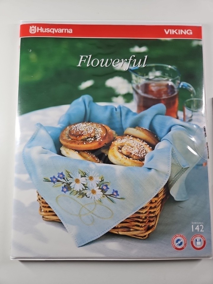 Hasqvarna Viking Disk And CD Book Set Flowerful & Treasured Memories 140 142